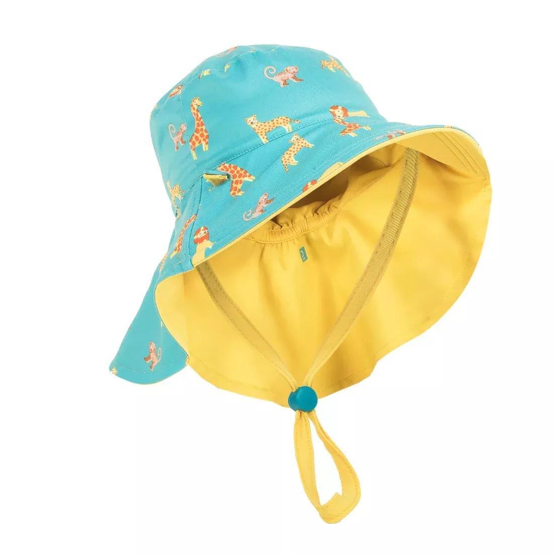 Kids Boys Reversible Anti-Uv Hat, Blue, No Color, large image number 5