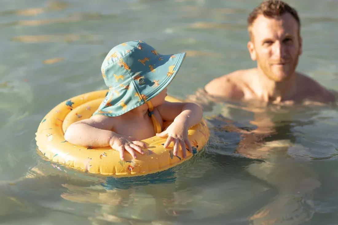 Kids Boys Reversible Anti-Uv Hat, Blue, No Color, large image number 8