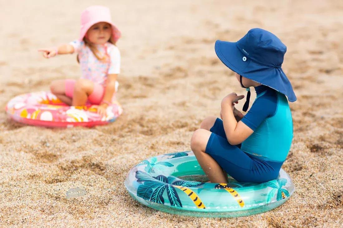 Kids Boys Reversible Anti-Uv Hat, Blue, No Color, large image number 11