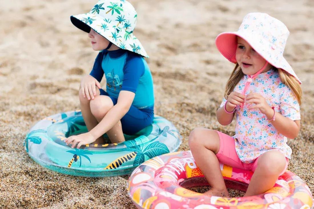 Kids Boys Reversible Anti-Uv Hat, Blue, No Color, large image number 12