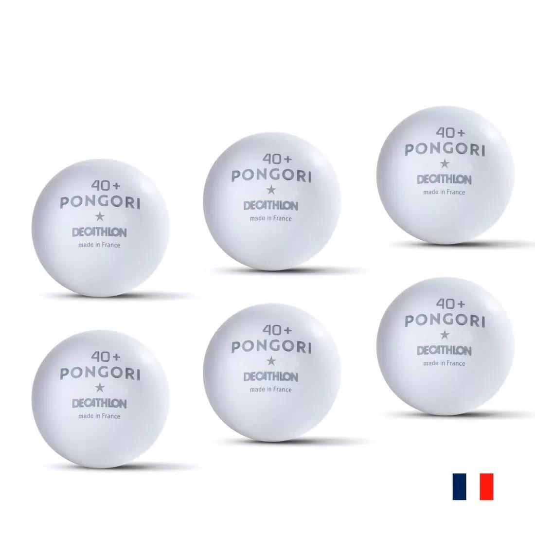 PONGORI - Table Tennis Balls - Ttb 100 1*40 - Set Of 6, White