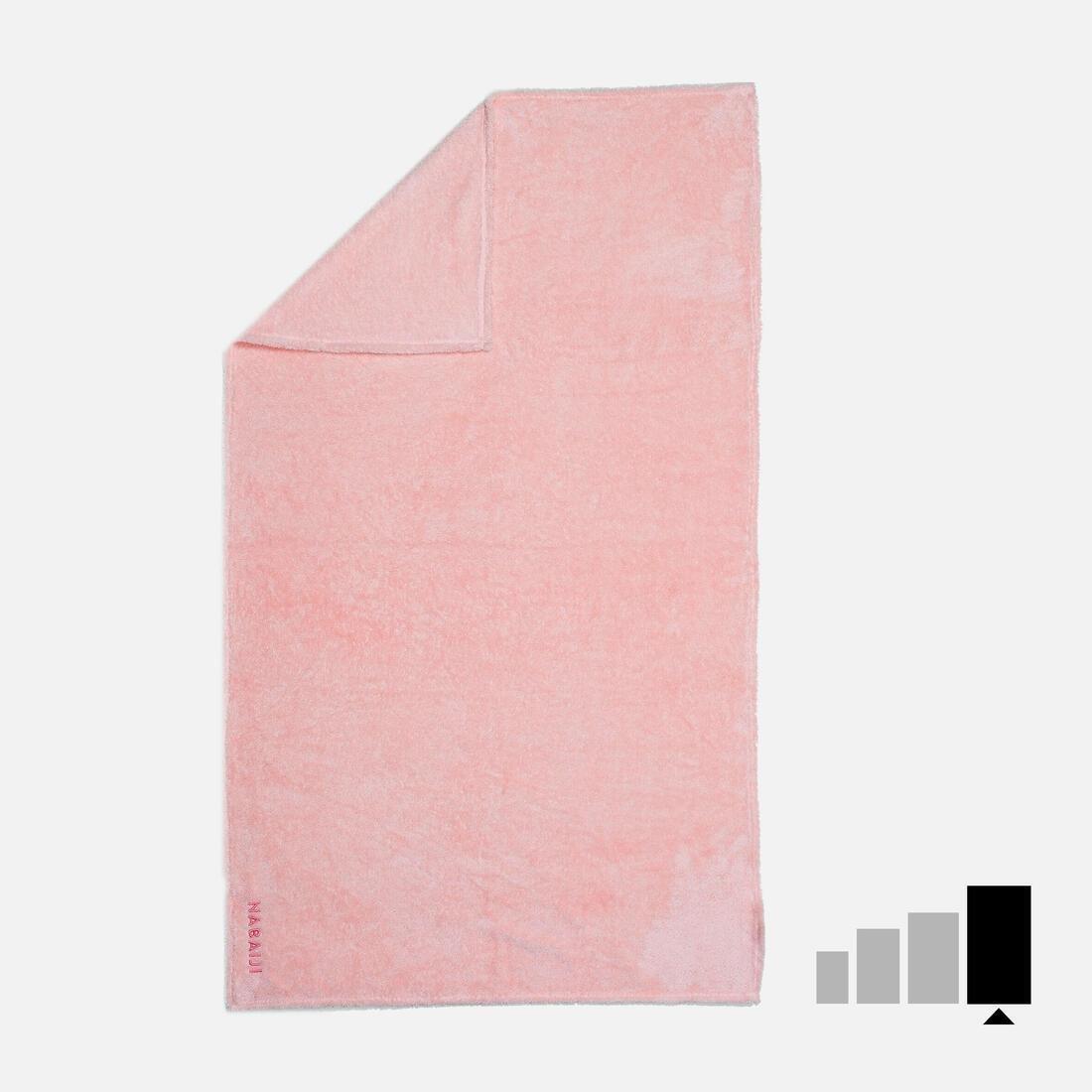 Swimming Ultra-Soft Microfibre Towel - Size Xl 110 X 175 Cm, Desert Rose, No Color, large image number 2
