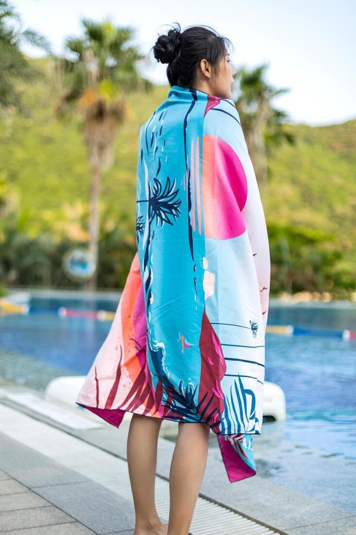 Microfibre Swimming Towel - Size Xl 110 X 175 Cm, Black, No Color, large image number 4