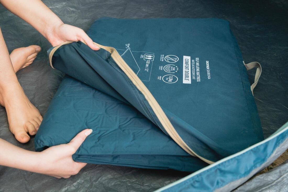 Self-Inflating Camping Mattress - Comfort 132 Cm - Set Of 2, Blue, No Color, large image number 6