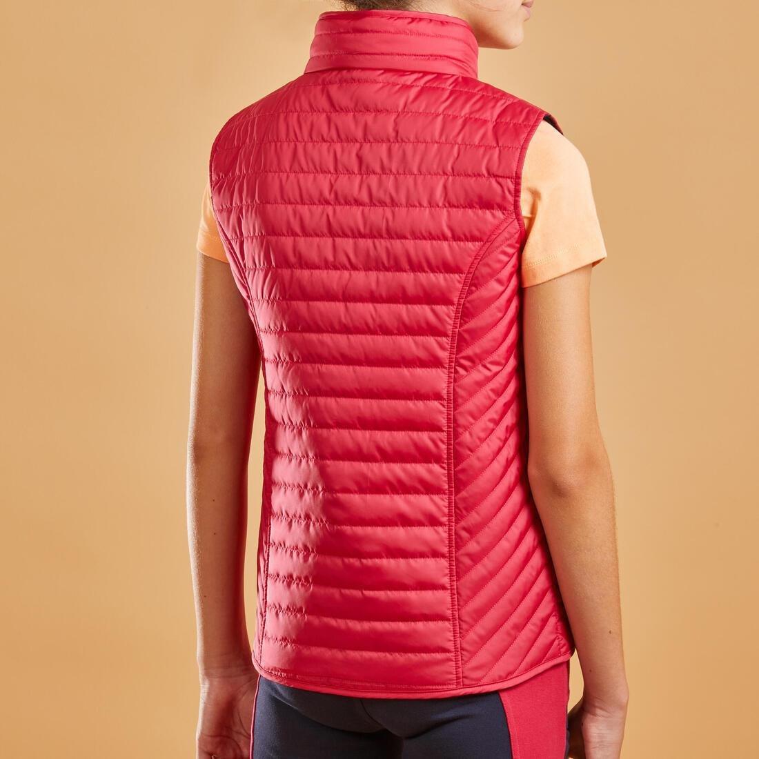 Kids Girls Sleeveless Horse Riding Padded Jacket 100, Pink, , large image number 1
