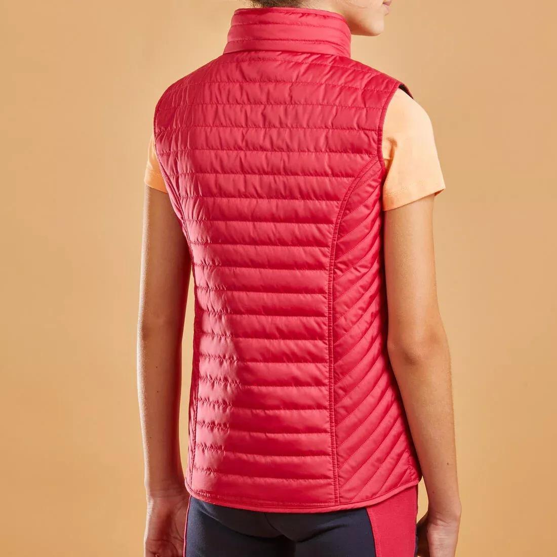 Kids Girls Sleeveless Horse Riding Padded Jacket 100, Pink, , large image number 10