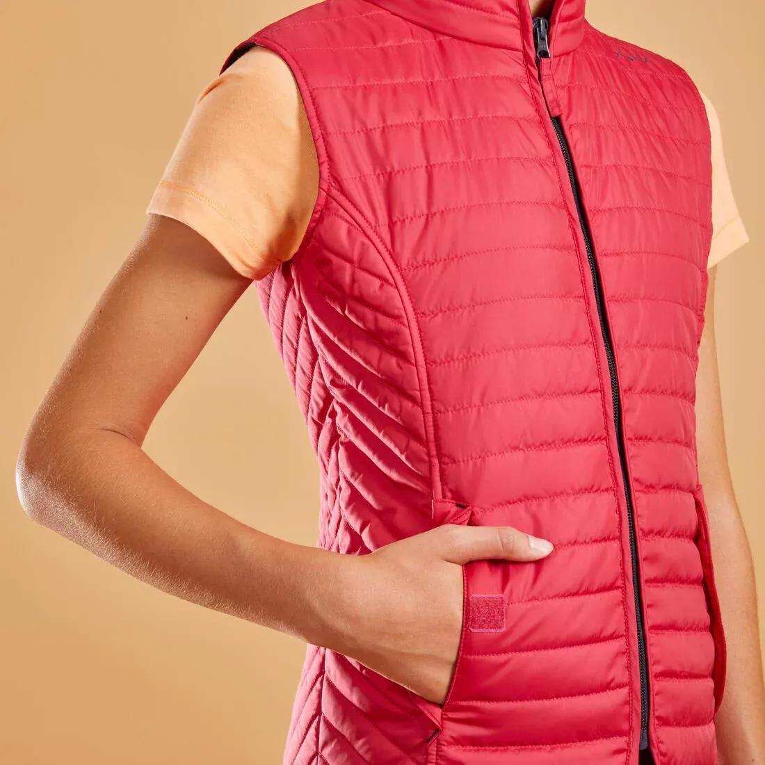 Kids Girls Sleeveless Horse Riding Padded Jacket 100, Pink, , large image number 11