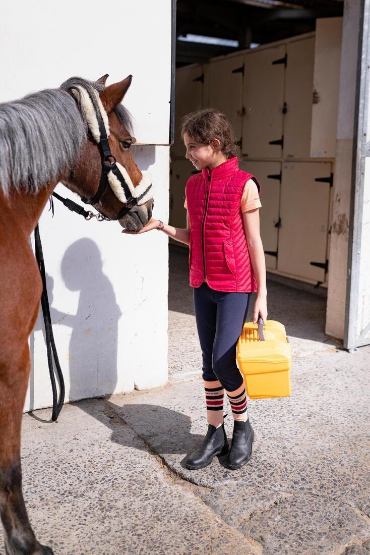 Kids Girls Sleeveless Horse Riding Padded Jacket 100, Pink, , large image number 13