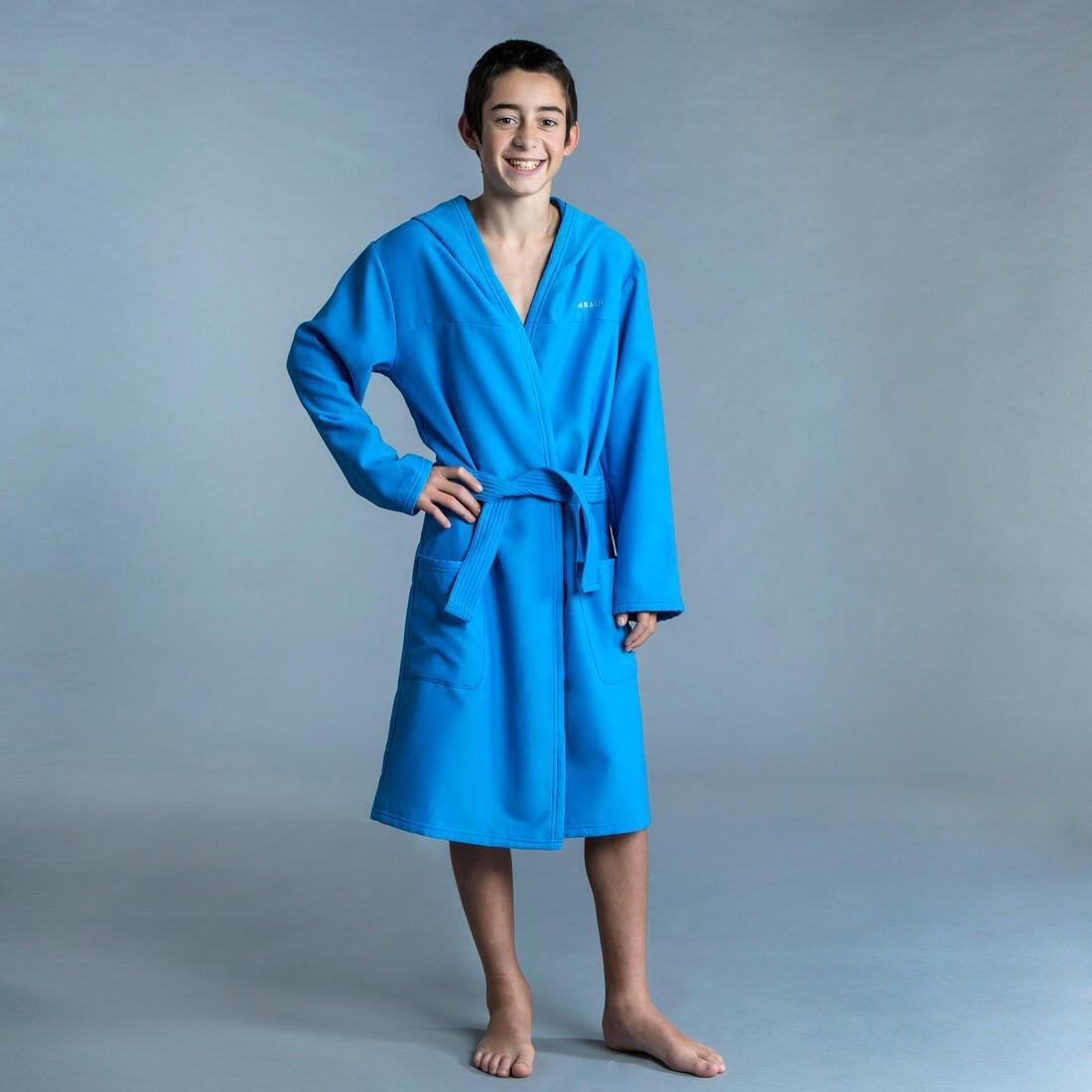 Kids Boys Compact Pool Bathrobe, Blue, , large image number 0