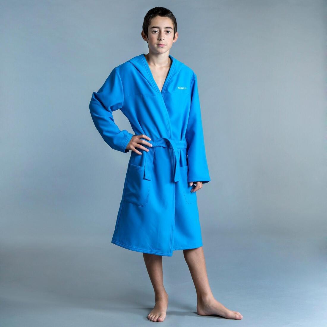 Kids Boys Compact Pool Bathrobe, Blue, , large image number 3