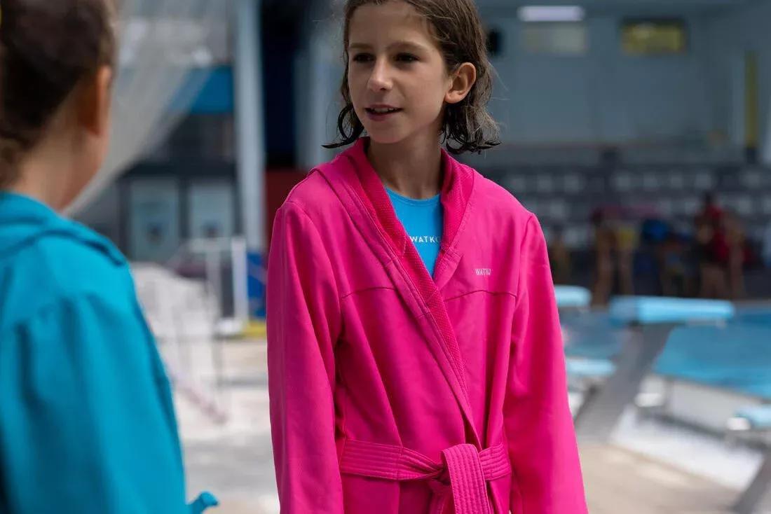 Kids Boys Compact Pool Bathrobe, Blue, No Color, medium