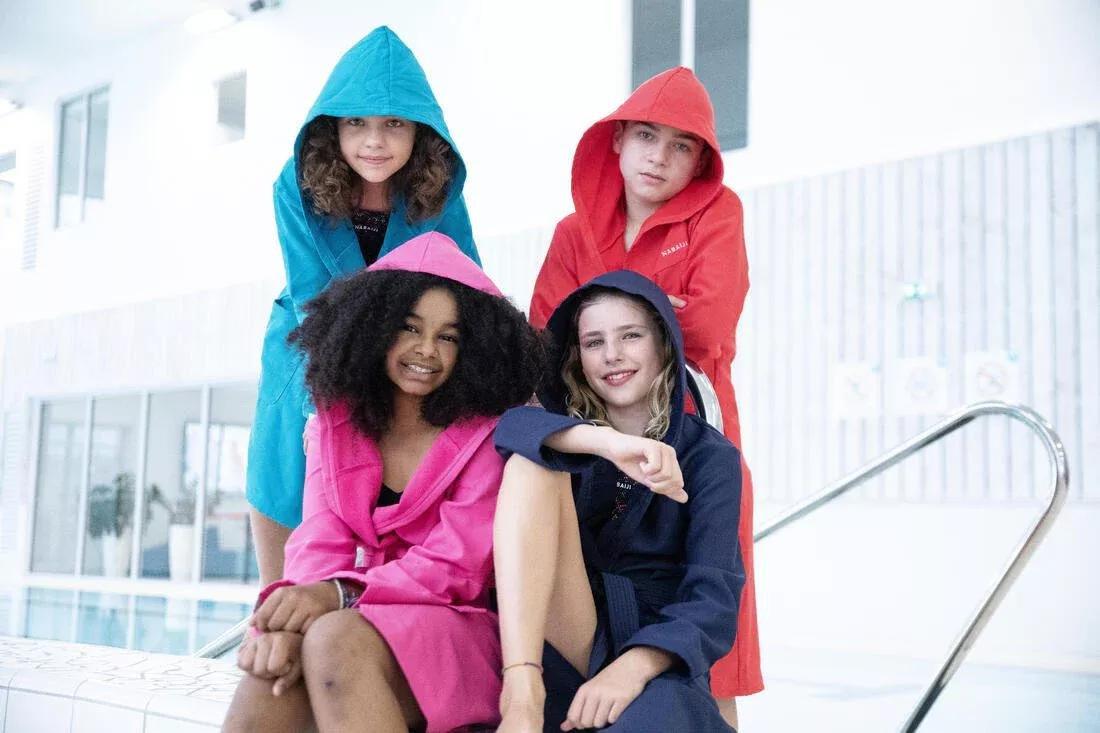 Kids Boys Compact Pool Bathrobe, Blue, No Color, large image number 11