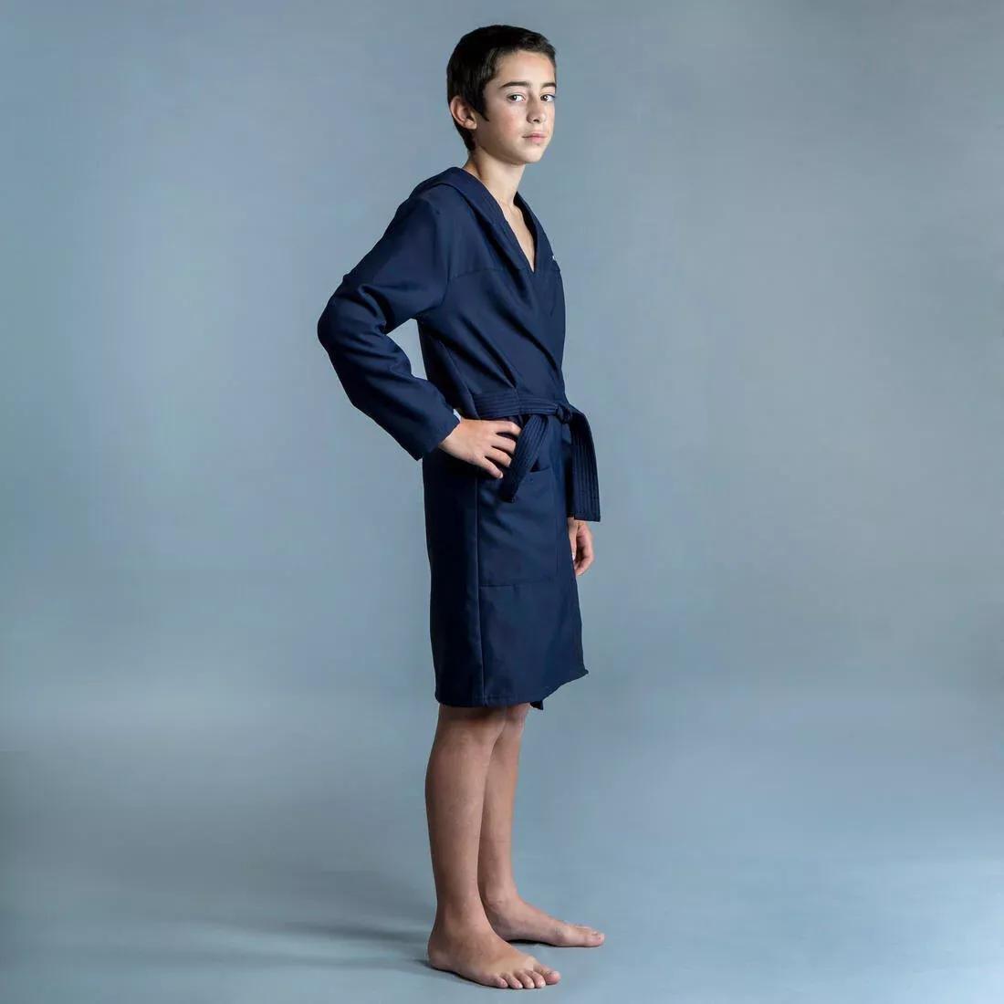 Kids Boys Compact Pool Bathrobe, Blue, , large image number 14