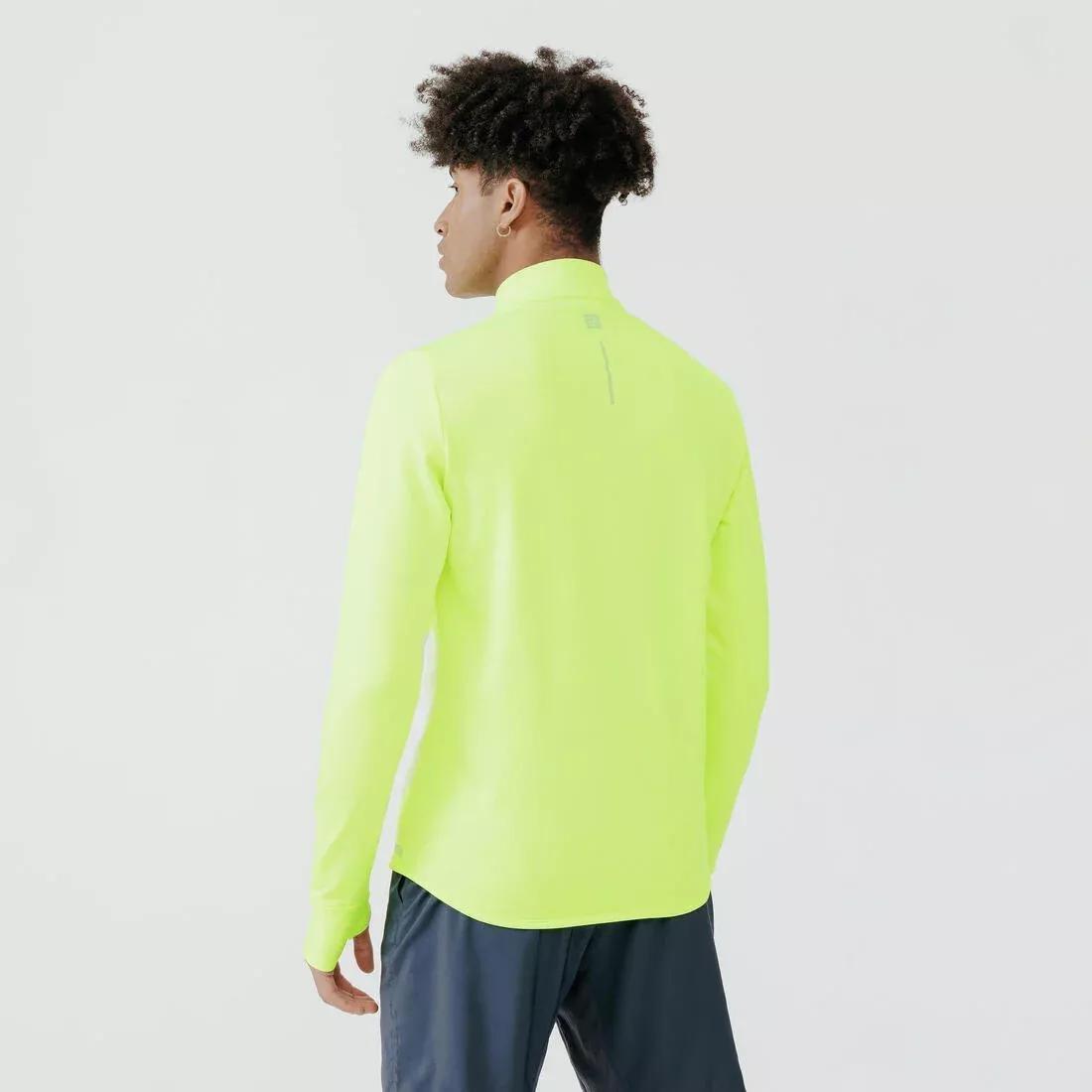 KALENJI--LS TS WARM DAY VISIBI LITY FLUO YELLOW, , large image number 3