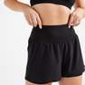 DOMYOS - Women 2-In-1 Fitness Cardio Shorts, Black