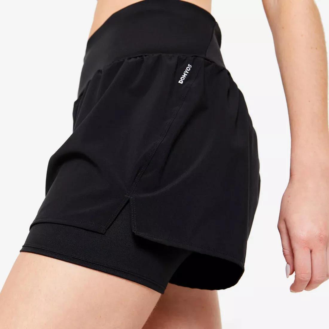 Women 2-In-1 Fitness Cardio Shorts, Black, No Color, large image number 5