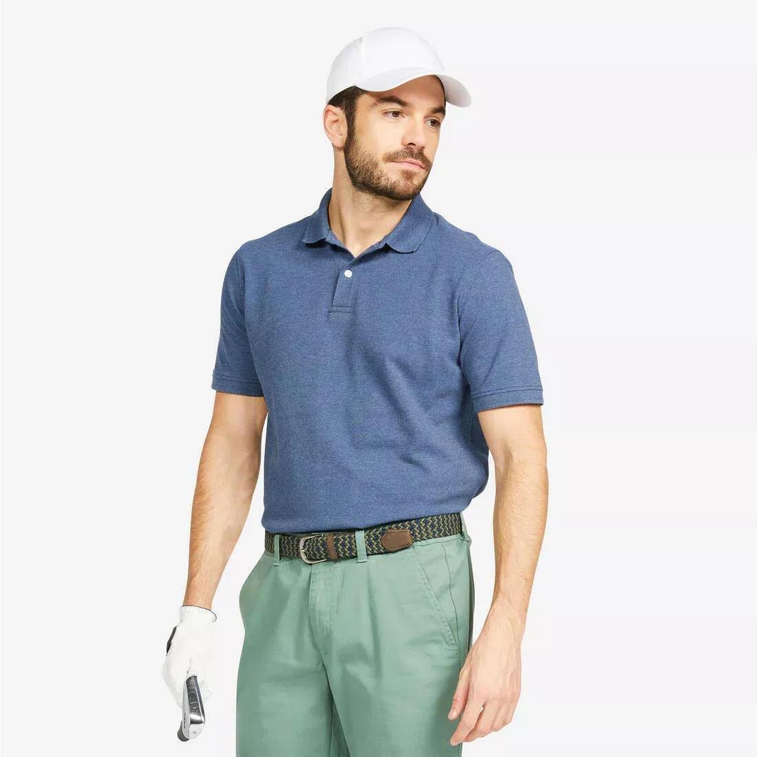 Men Golf Short-Sleeved Polo Shirt - Mw500, Grey, No Color, medium