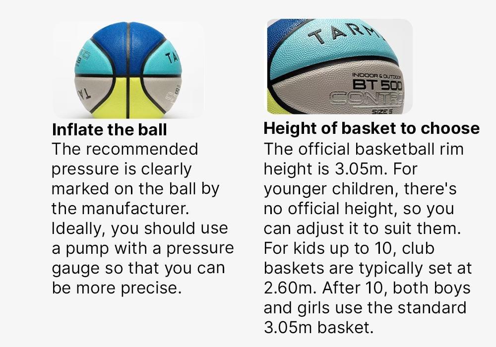 Basketball Orangegreat Ball Feel - BT500 Size 5, Multicolour, No Color, medium