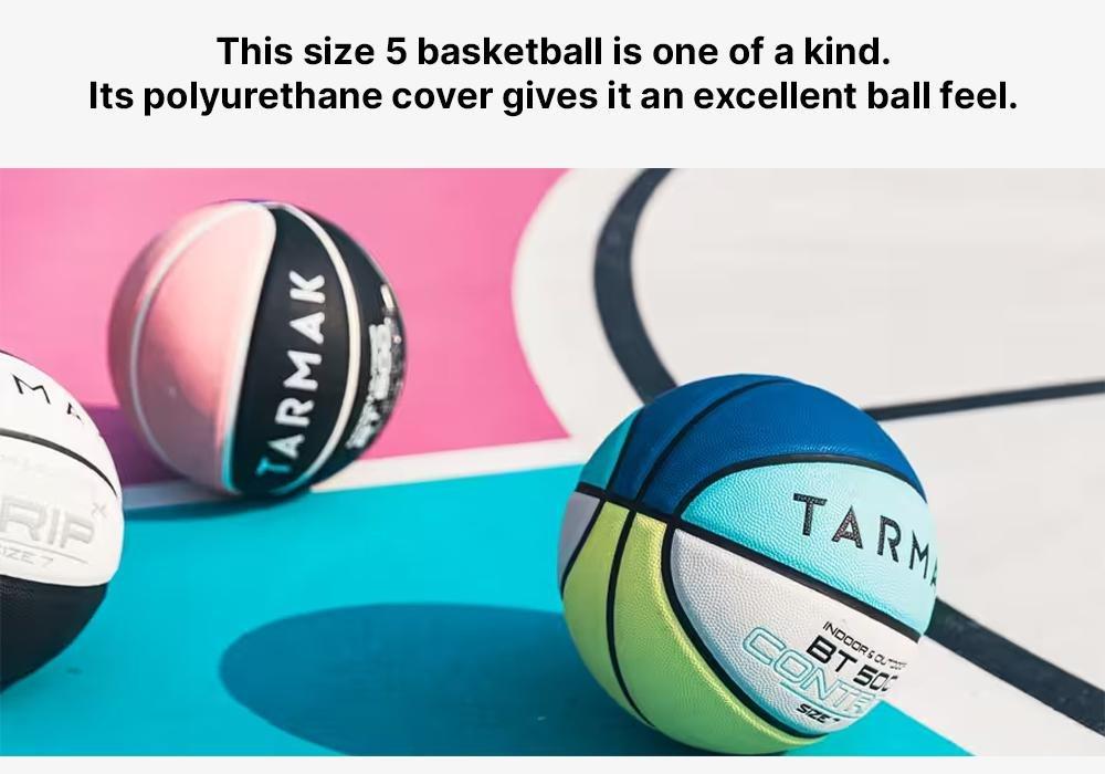 Basketball Orangegreat Ball Feel - Bt500 Size 5 , Multicolour, No Color, large image number 19
