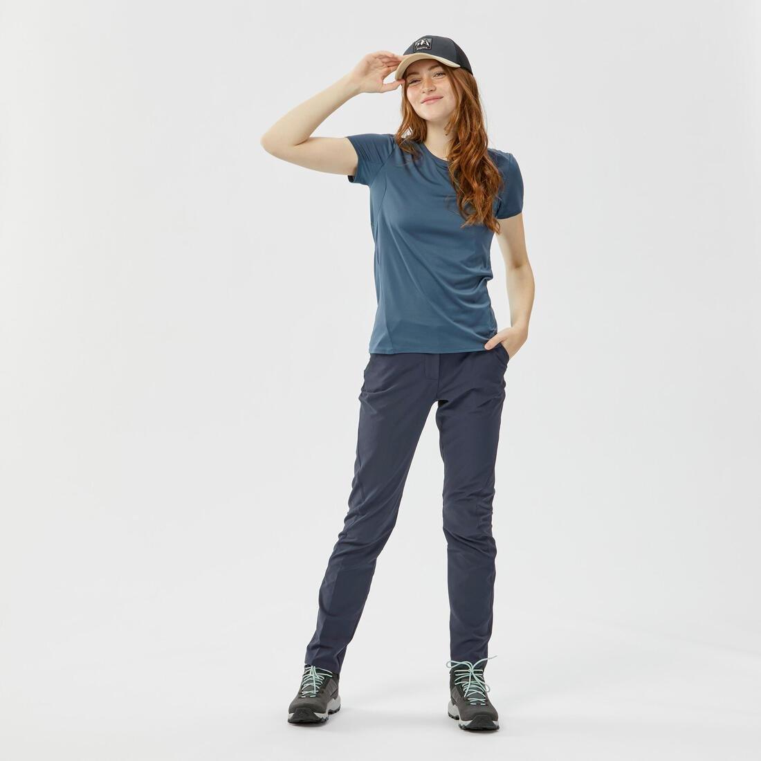 Women Mountain Walking Trousers - Mh100, Navy, No Color, medium