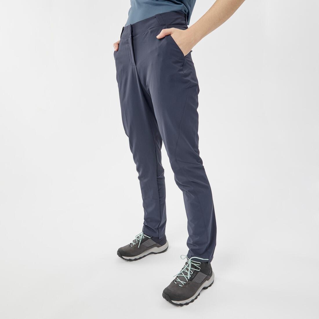 Women Mountain Walking Trousers - Mh100, Navy, No Color, medium