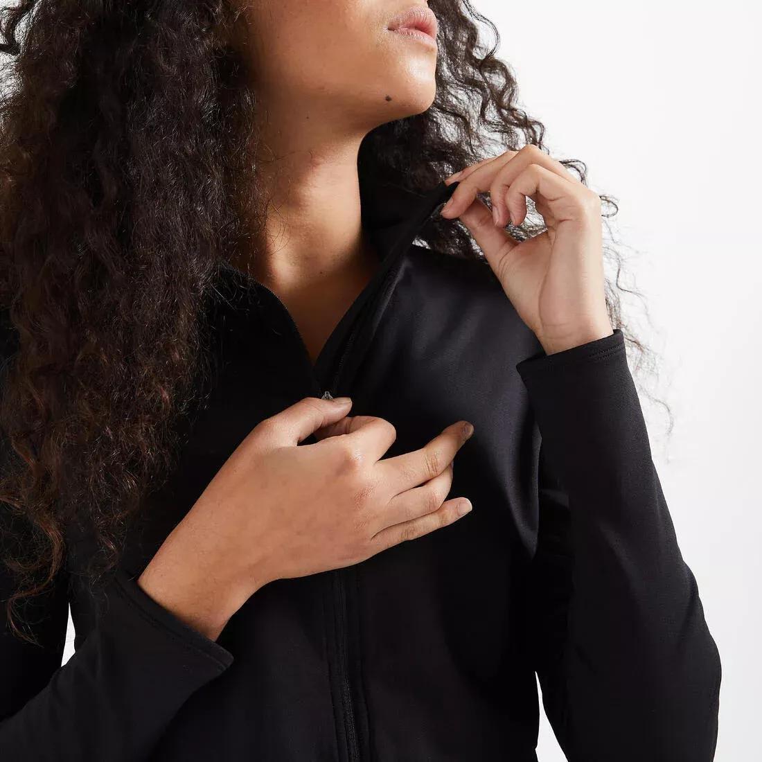Women Straight-Cut Fitness Jacket, Black, , large image number 6