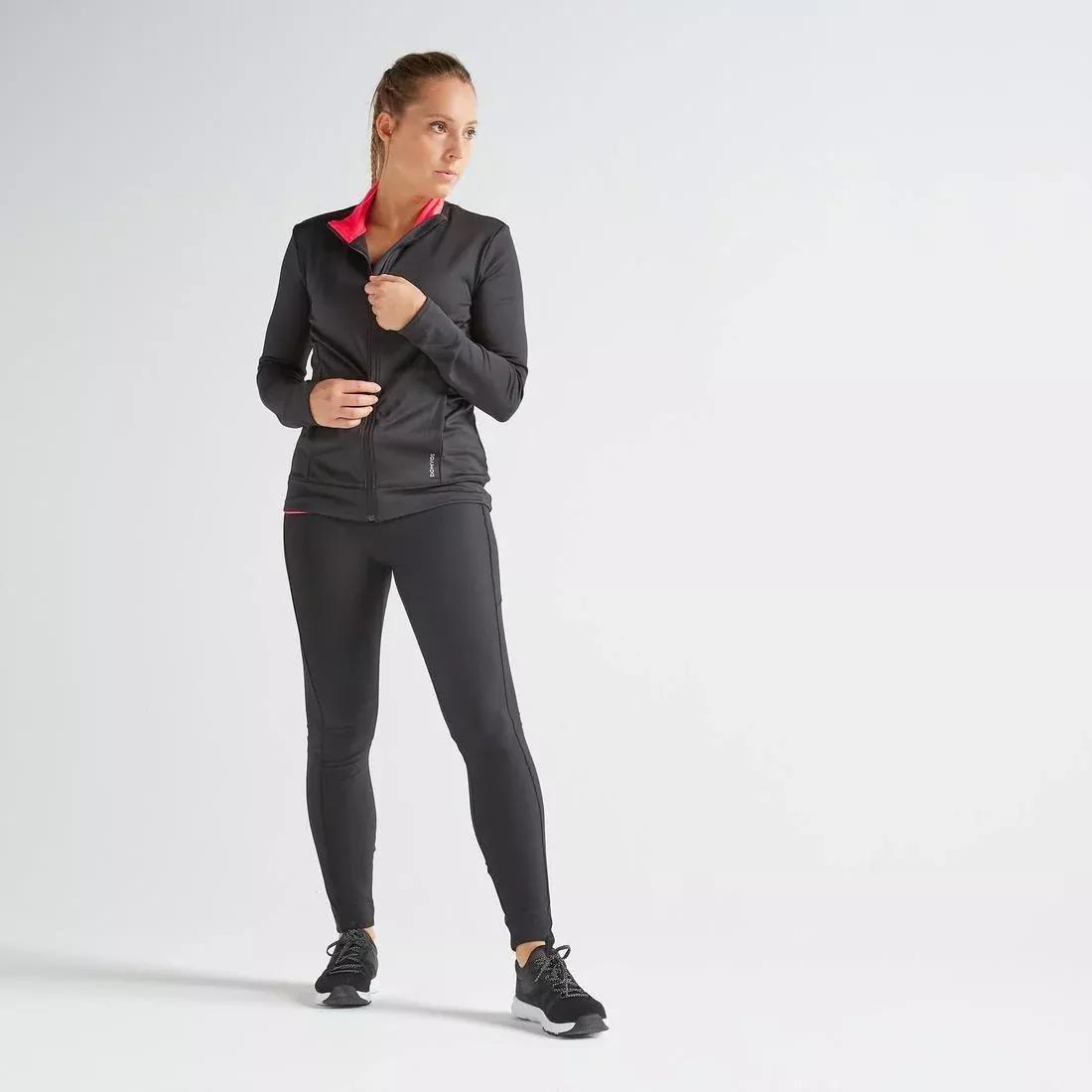 Women Straight-Cut Fitness Jacket, Black, No Color, medium