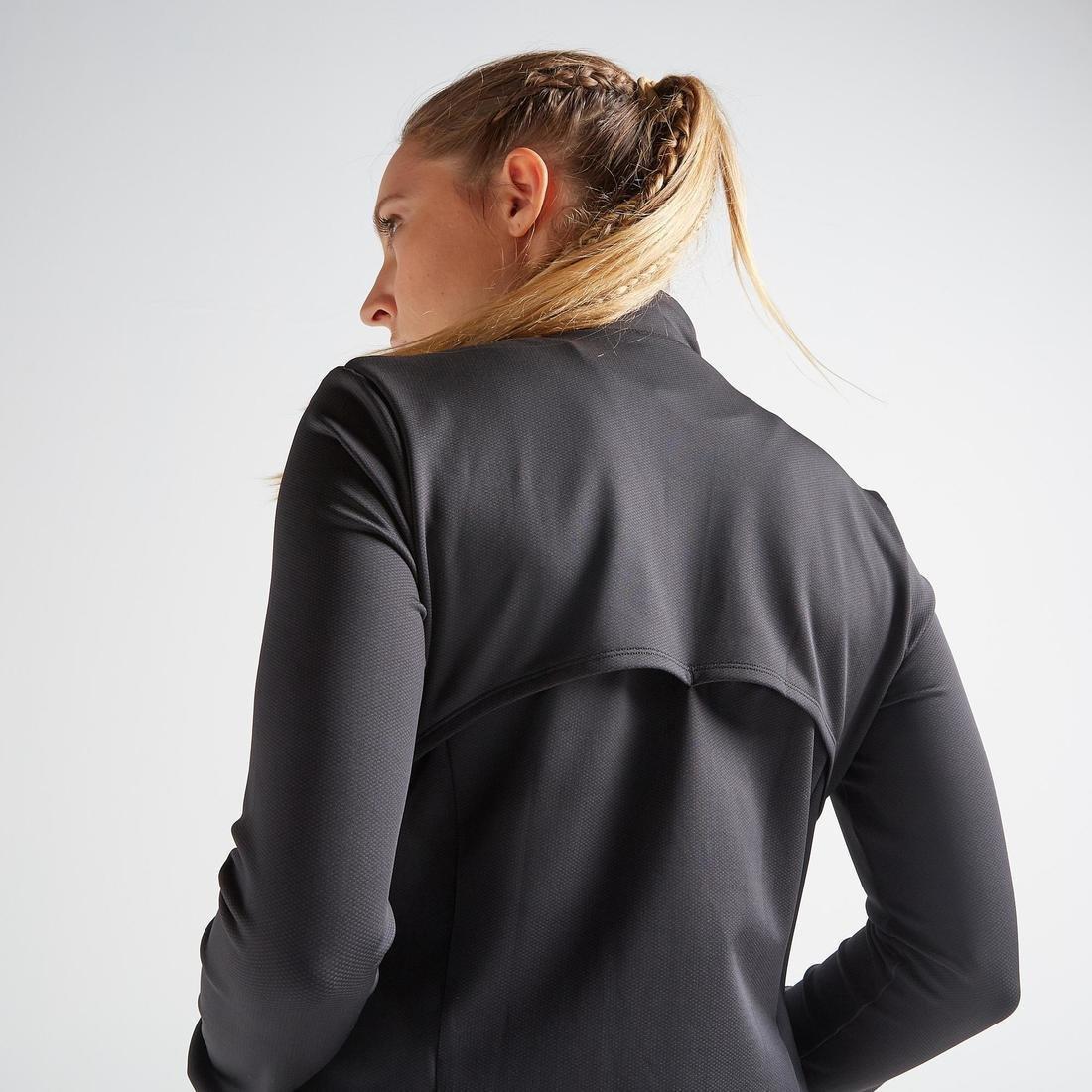 Women Straight-Cut Fitness Jacket, Black, No Color, medium