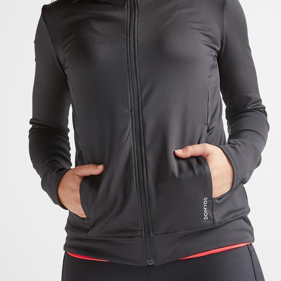 Women Straight-Cut Fitness Jacket, Black, No Color, medium