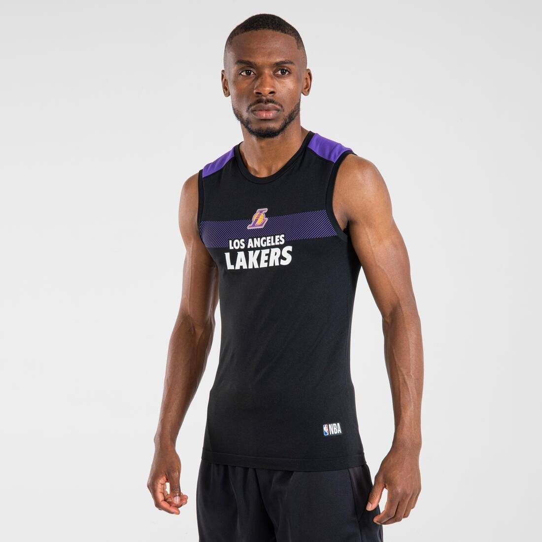 Men Basketball Base Layer Jersey Ut500 - Nba Los Angeles Lakers, Black, No Color, large image number 4