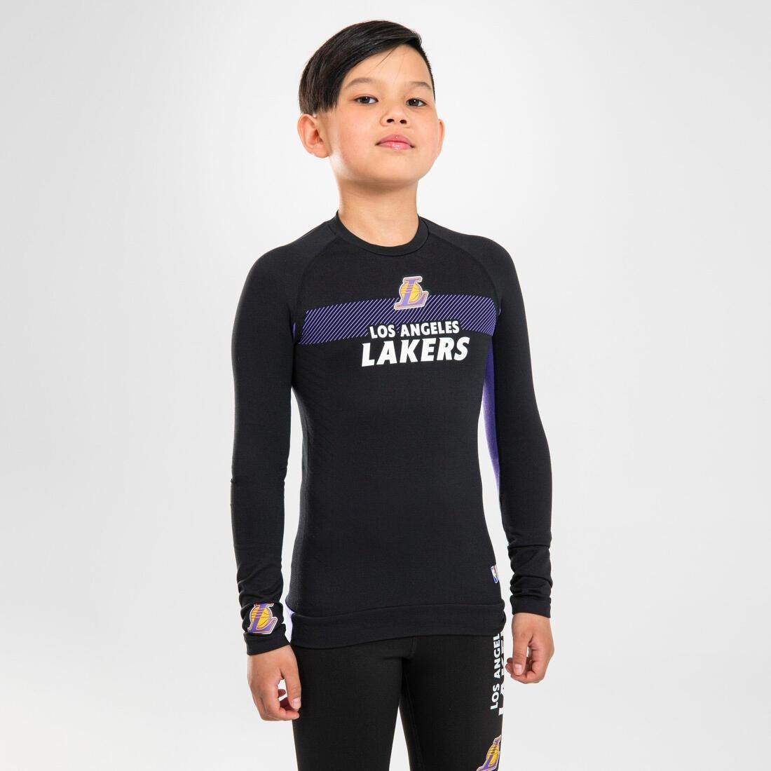 Kids Basketball Base Layer Jersey - Ut500 - Nba Los Angeles Lakers, Black, , large image number 0