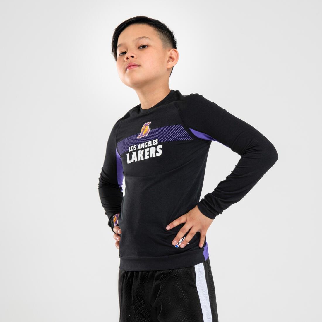 Kids Basketball Base Layer Jersey - Ut500 - Nba Los Angeles Lakers, Black, , large image number 5
