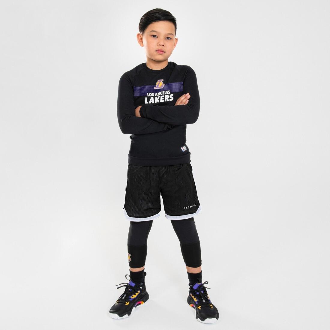 Kids Basketball Base Layer Jersey - Ut500 - Nba Los Angeles Lakers, Black, , large image number 6