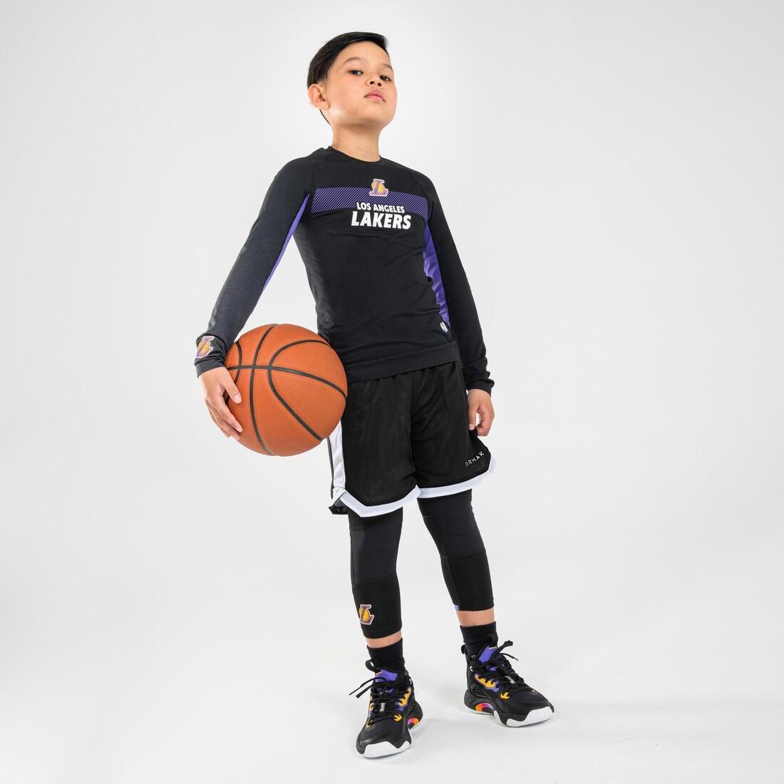 Kids Basketball Base Layer Jersey - Ut500 - Nba Los Angeles Lakers, Black, , large image number 7