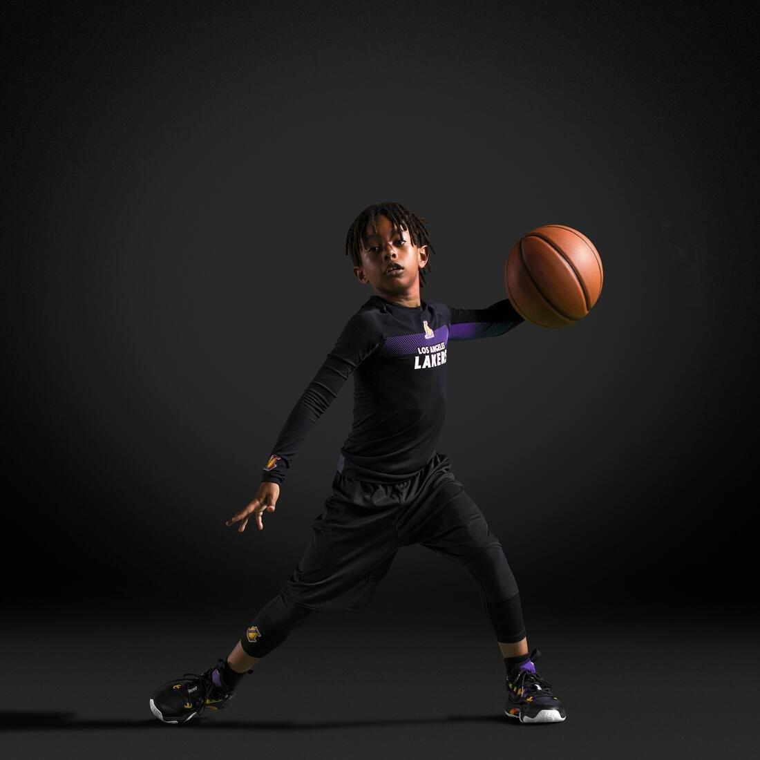 Kids Basketball Base Layer Jersey - Ut500 - Nba Los Angeles Lakers, Black, , large image number 8