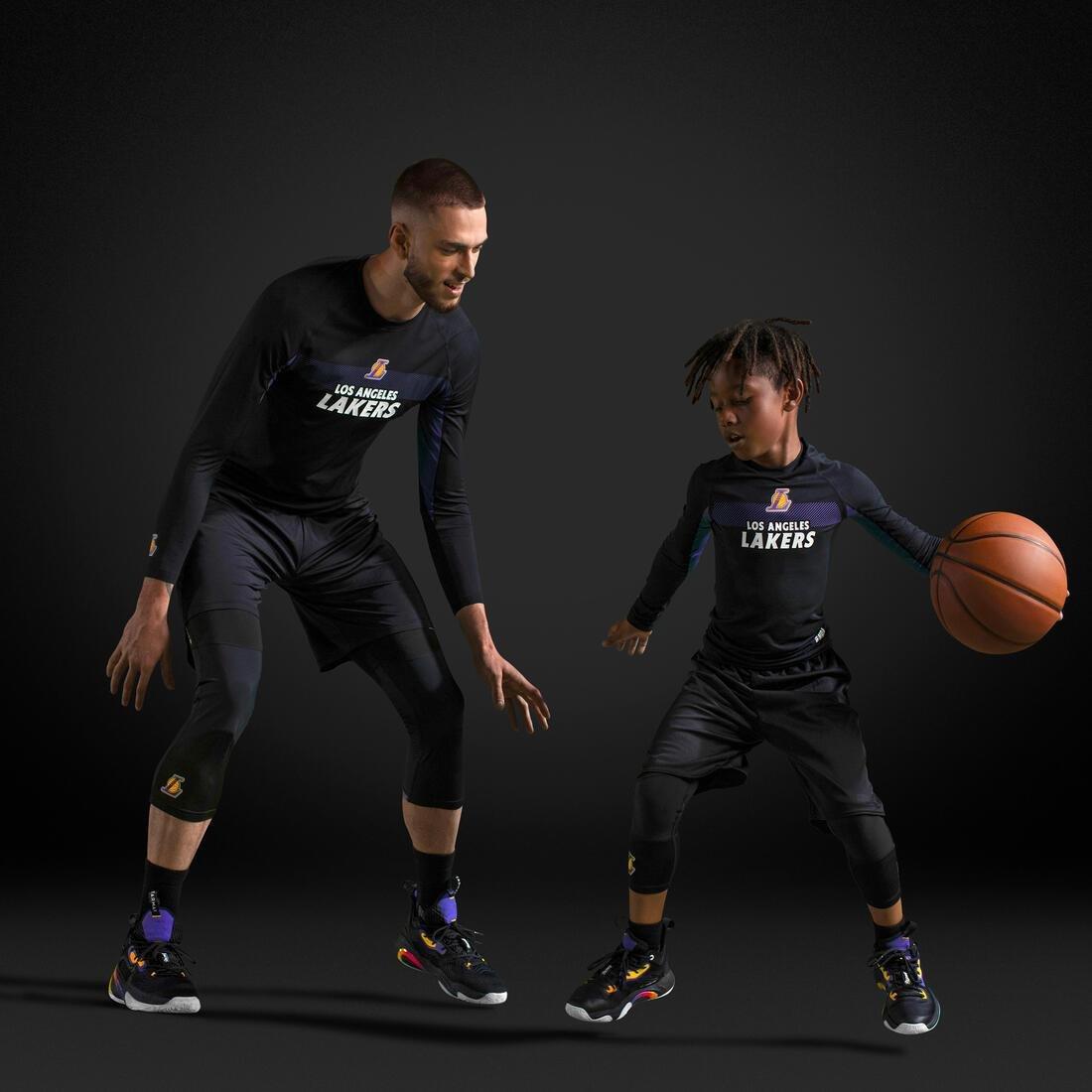 Kids Basketball Base Layer Jersey - Ut500 - Nba Los Angeles Lakers, Black, , large image number 9