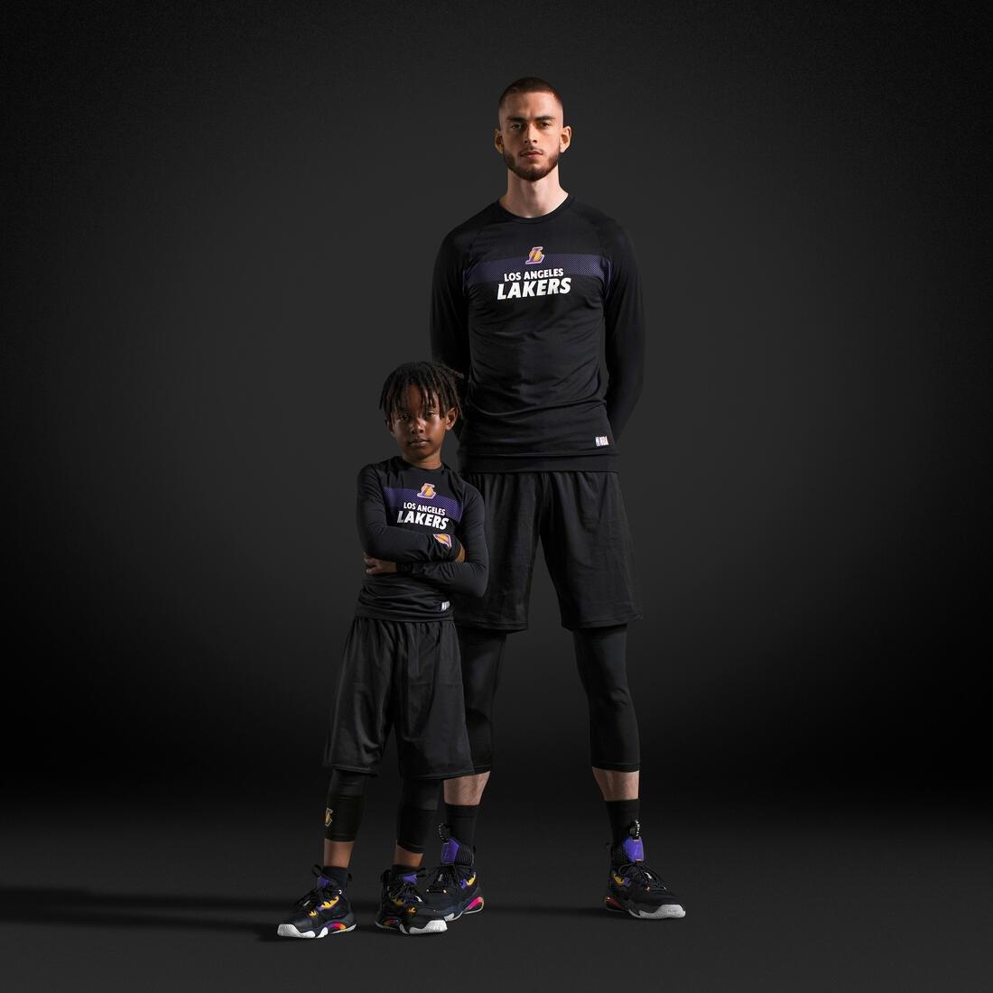 Kids Basketball Base Layer Jersey - Ut500 - Nba Los Angeles Lakers, Black, , large image number 11