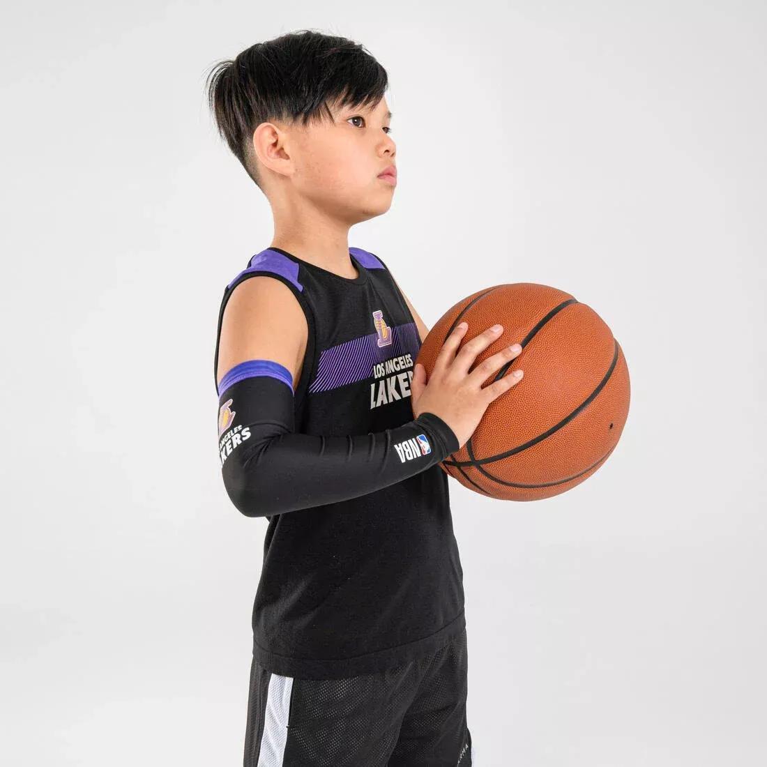 Kids Unisex Sleeveless Basketball Base Layer Jersey - UT500 - NBA Los Angeles Lakers, Black, No Color, large image number 13