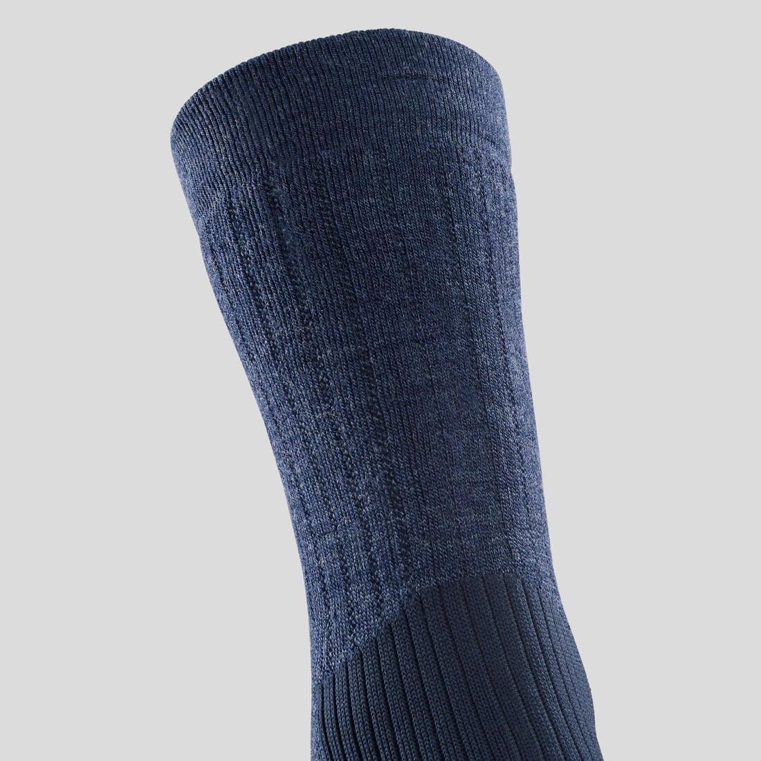 Warm Hiking Socks - Sh100 Mid - Set Of 2, Blue, , large image number 2