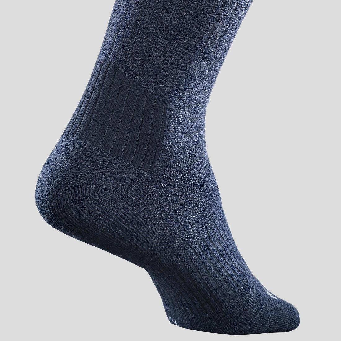 Warm Hiking Socks - Sh100 Mid - Set Of 2, Grey, , large image number 3