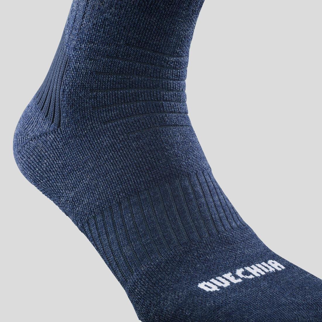 QUECHUA - Warm Hiking Socks - Sh100 Mid - Set Of 2, Grey