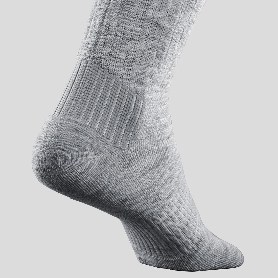 QUECHUA - Warm Hiking Socks - Sh100 Mid - Set Of 2, Grey