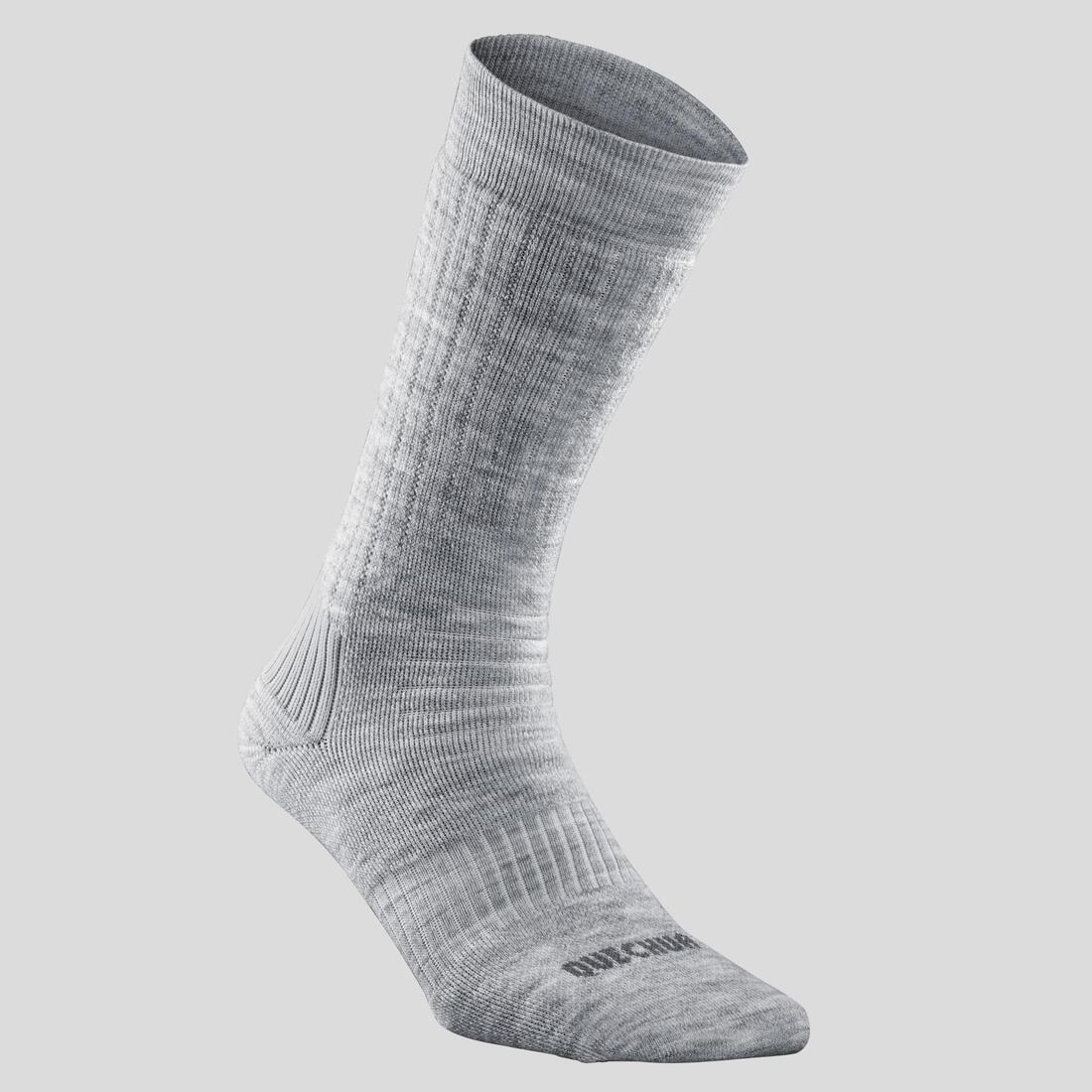 Warm Hiking Socks - Sh100 Mid - Set Of 2, Grey, 5401_000, large image number 9