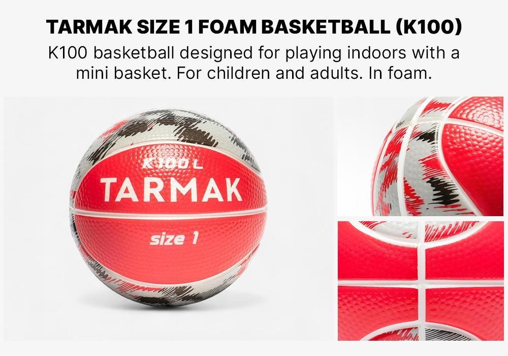 Kids Unisex Mini Foam Basketball - Size 1 (Up To 4 Years) - K100, Multicolour, No Color, medium