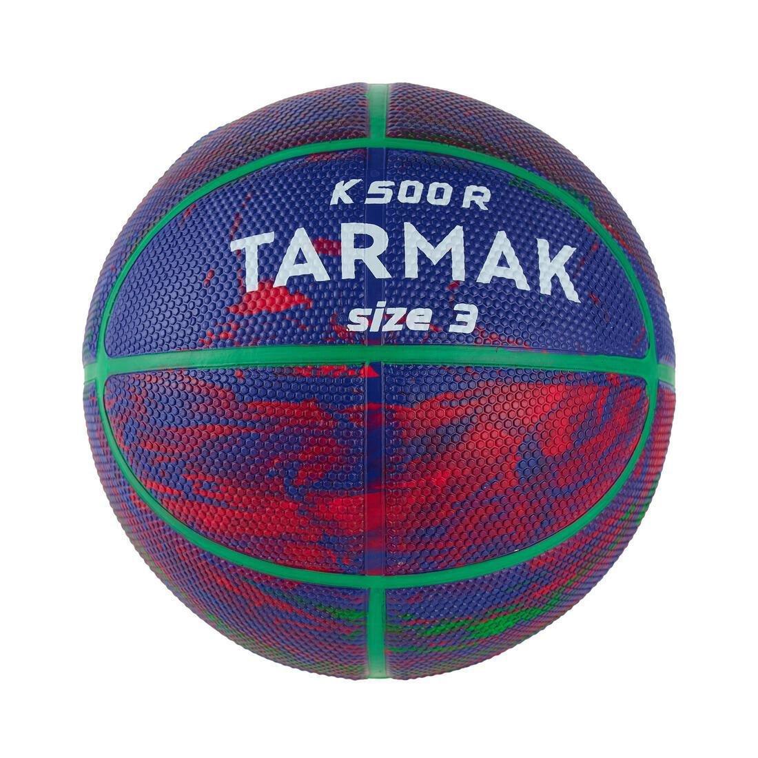Kids Size 3 Basketball K500 Rubber, Blue, No Color, large image number 0