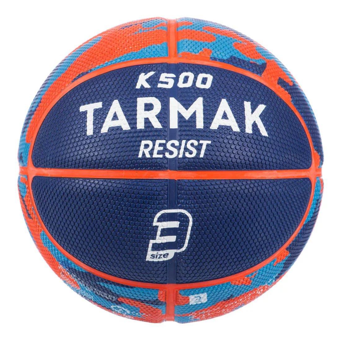 Kids Size 3 Basketball K500 Rubber, Blue, No Color, large image number 2