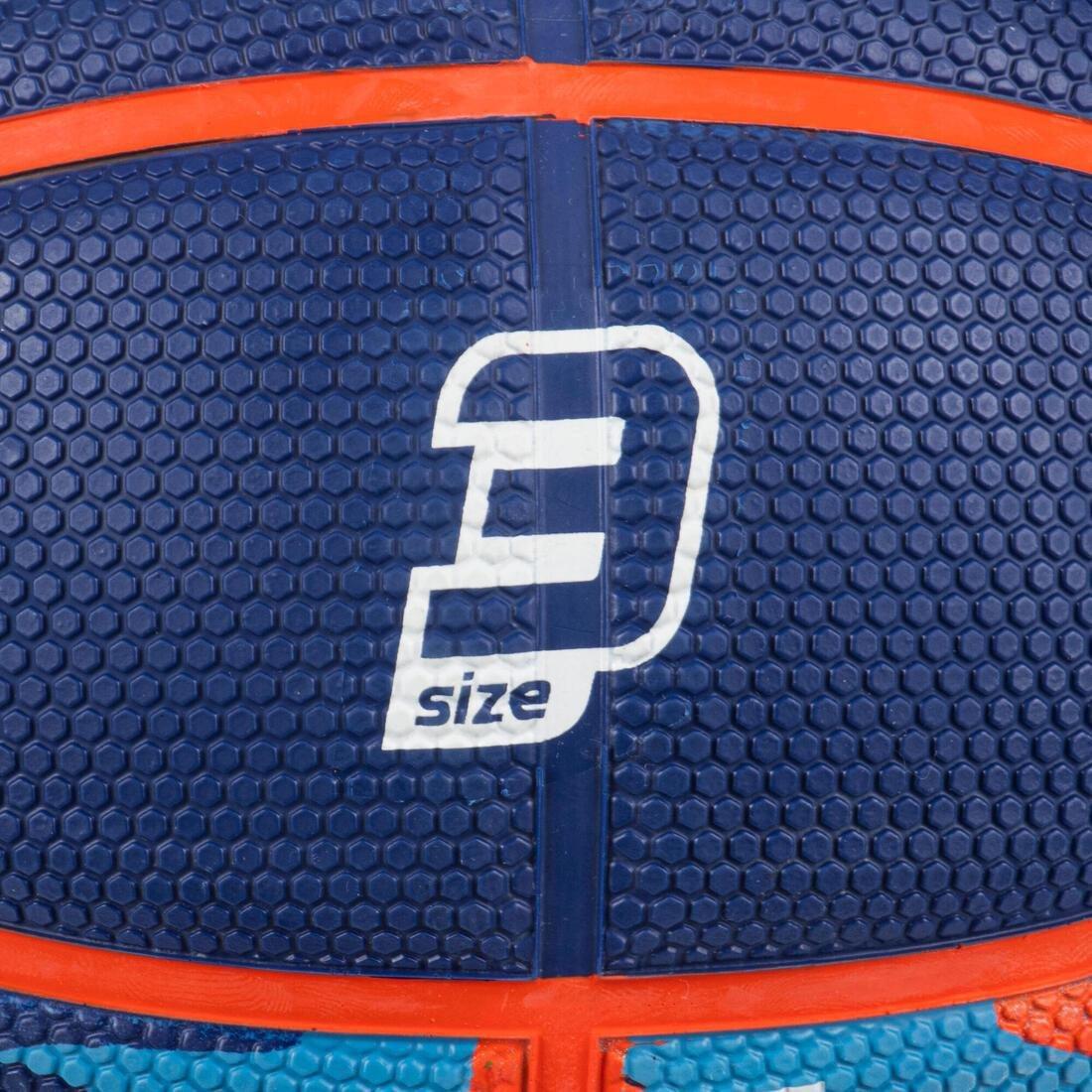 Kids Size 3 Basketball K500 Rubber, Blue, No Color, large image number 3