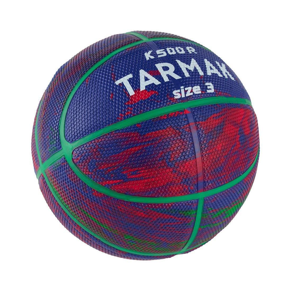 Kids Size 3 Basketball K500 Rubber, Blue, No Color, large image number 5