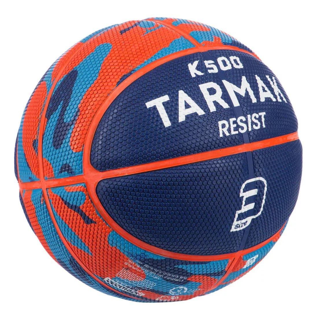 Kids Size 3 Basketball K500 Rubber, Blue, No Color, large image number 6
