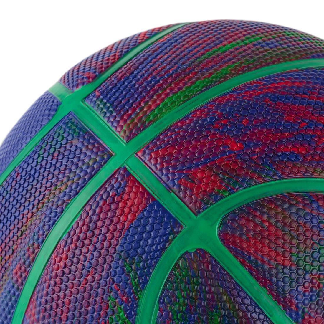 Kids Size 3 Basketball K500 Rubber, Blue, No Color, large image number 9